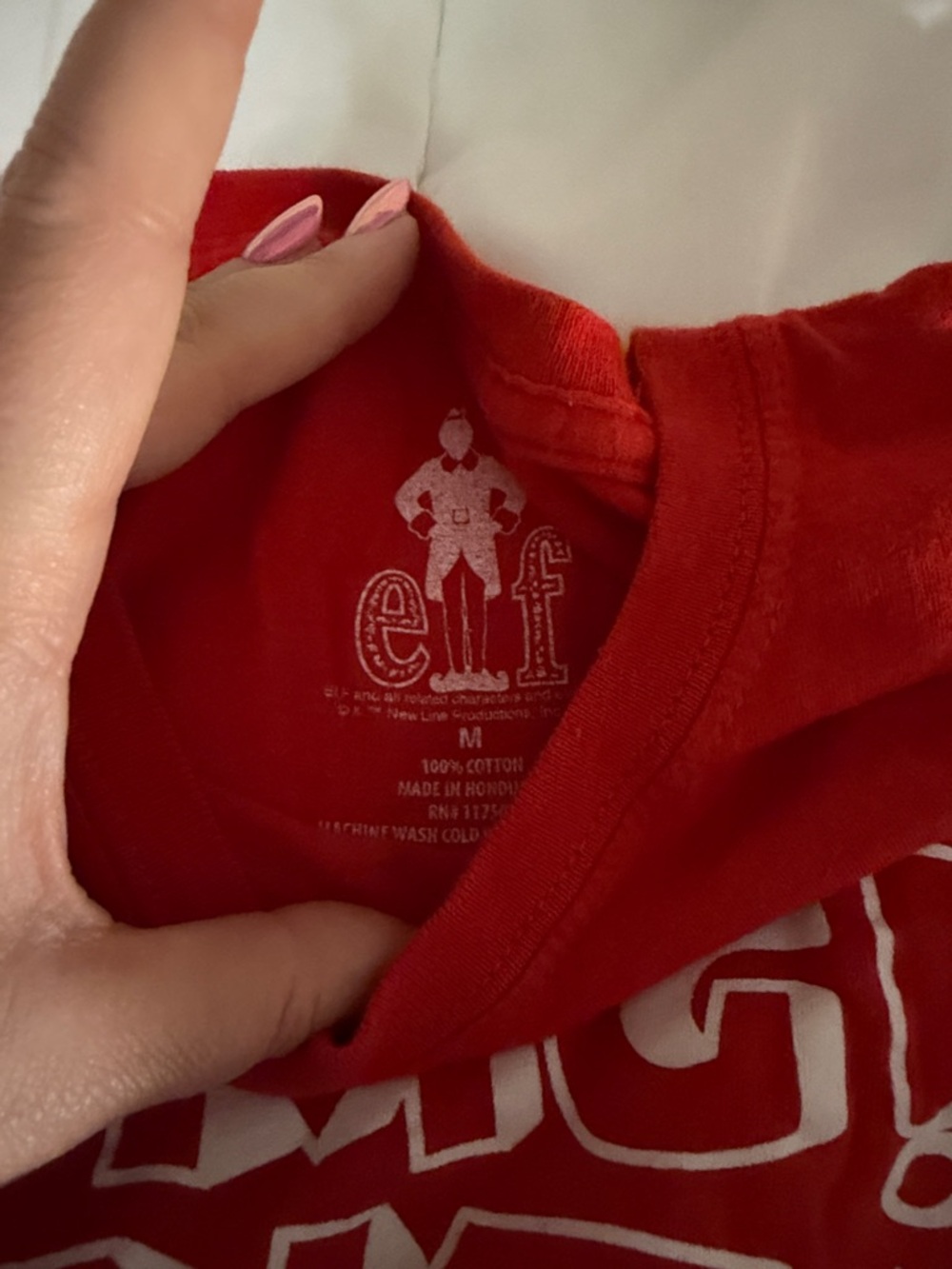 Elf Movie Graphic Red Tee and Black Holiday Pajama Pants - Medium - Picture 3 of 4